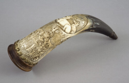 2. Hunting powder horn with Commonwealth and Saxon coat of arms